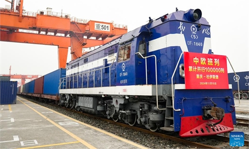 China-Europe freight trains make 100,000 trips